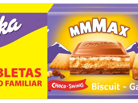 Milka MMMAX Choco Swing - Tableta Grande de Chocolate con Leche de los Alpes, Galleta y Cremas de Cacao y Leche - Formato Familiar 2 x 300g Embalaje Deteriorado (Cad: 23 03 2025) Fashion