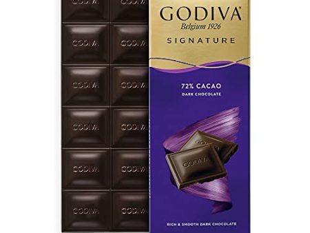 Godiva Chocolatier Signature Tableta de Chocolate Negro 72% - Chocolate Negro Rico y Suave con 12 Cuadrados de Chocolate - Chocolate Premium - 90g Embalaje Deteriorado Online now