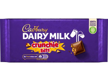 Cadbury Dairy Milk con Crunchie - Tableta de Chocolate con Relleno Crujiente, 180 g Embalaje Deteriorado Fashion